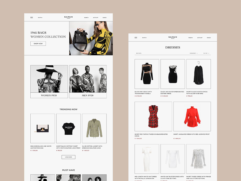 12款時尚購物網頁設計